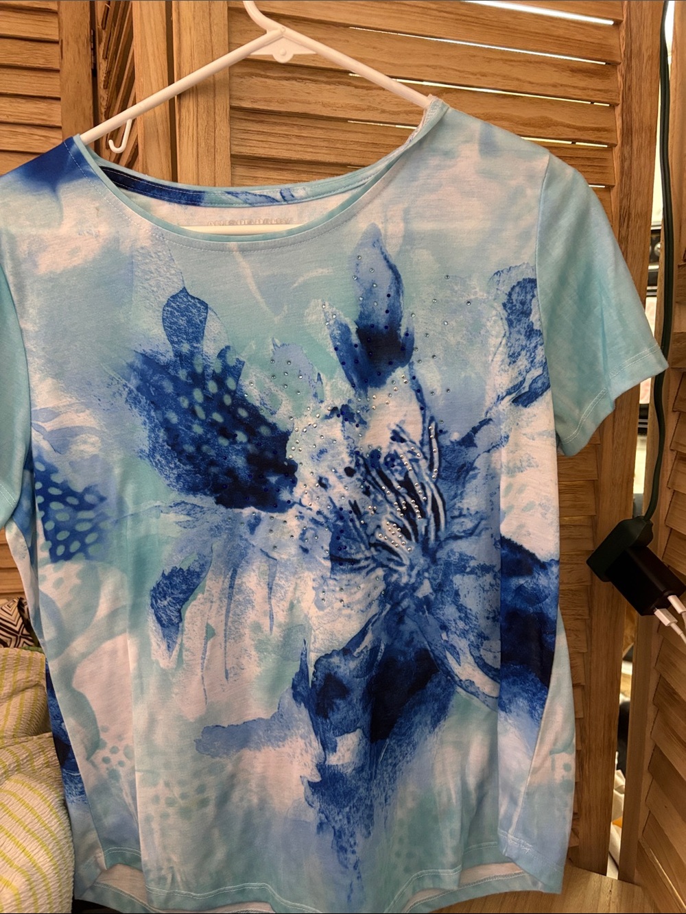 Allison Daley Embellished Floral Short-Sleeve Women's Top - Summer Tee PL